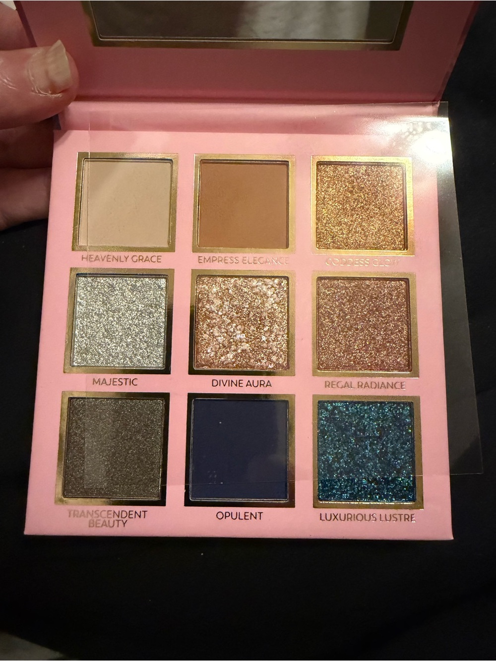 Opulent 9-Color Eyeshadow Palette - Pink Case, Mixed Metallic & Matte Shades